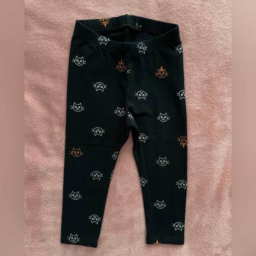 Cat & Jack Halloween Cat Leggings, Baby Girl size 18 months